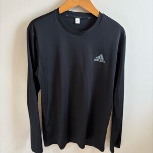 Adidas Mens Black Essential Tech Long Sleeve Shirt